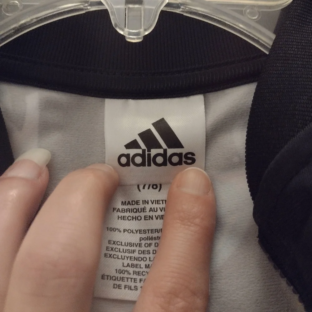 Adidas Girl's Lightweight Floral Jacket Size 7/8 - Picture 4 of 7